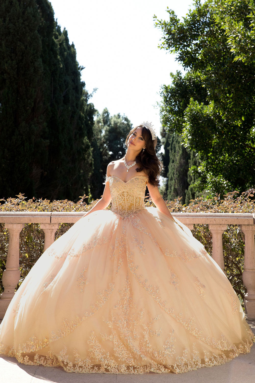 Off Shoulder Corset Ball Gown by Petite Adele PQ1060