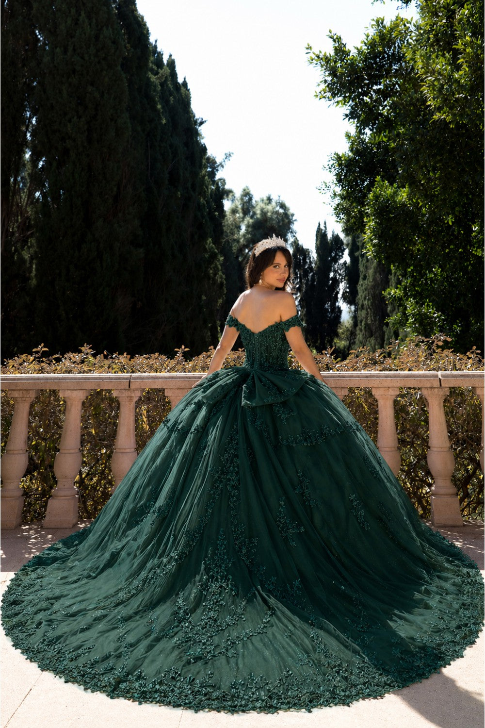 Off Shoulder Corset Ball Gown by Petite Adele PQ1060