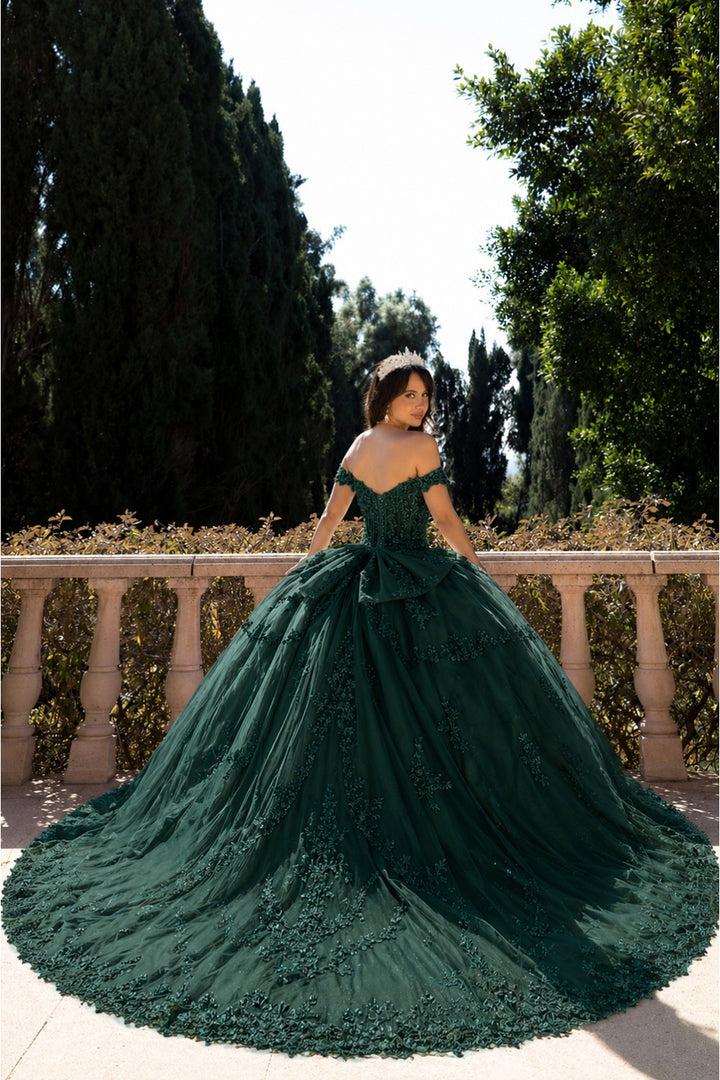 Off Shoulder Corset Ball Gown by Petite Adele PQ1060