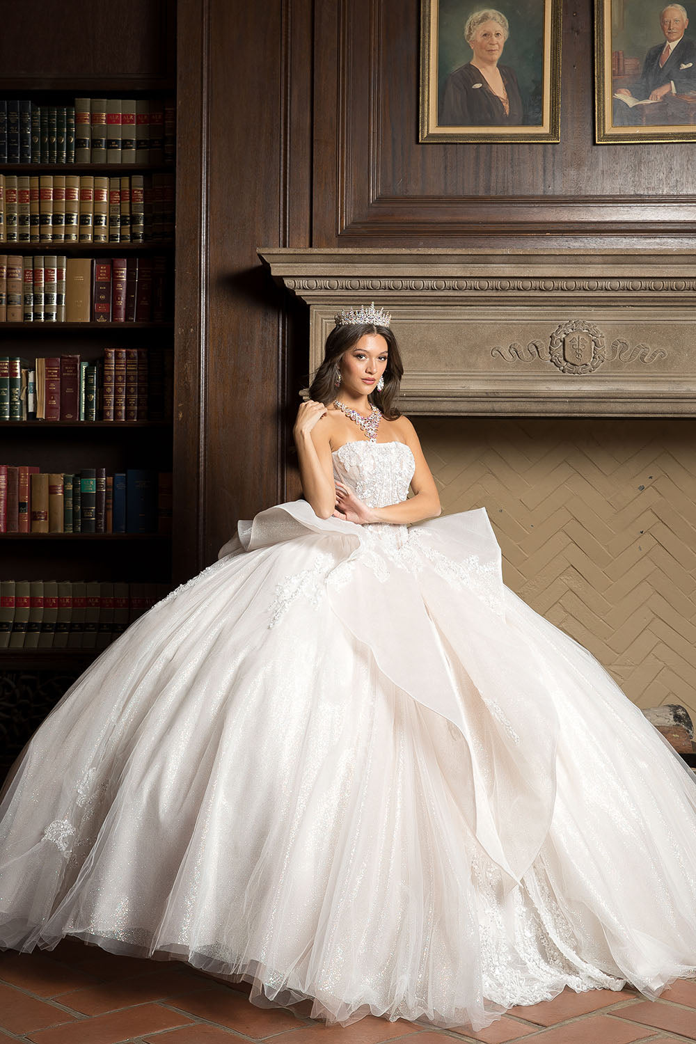 Strapless Puff Sleeve Ball Gown by Petite Adele PQ1071 – ABC Fashion