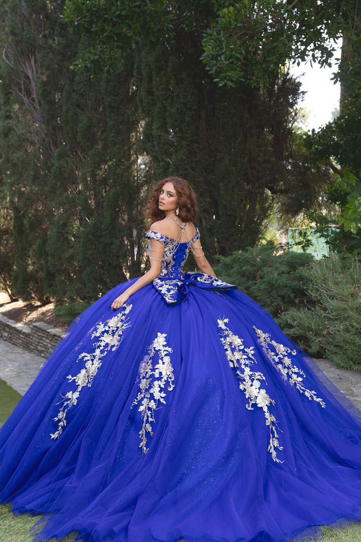 Beaded Off Shoulder Ball Gown by Petite Adele PQ1076