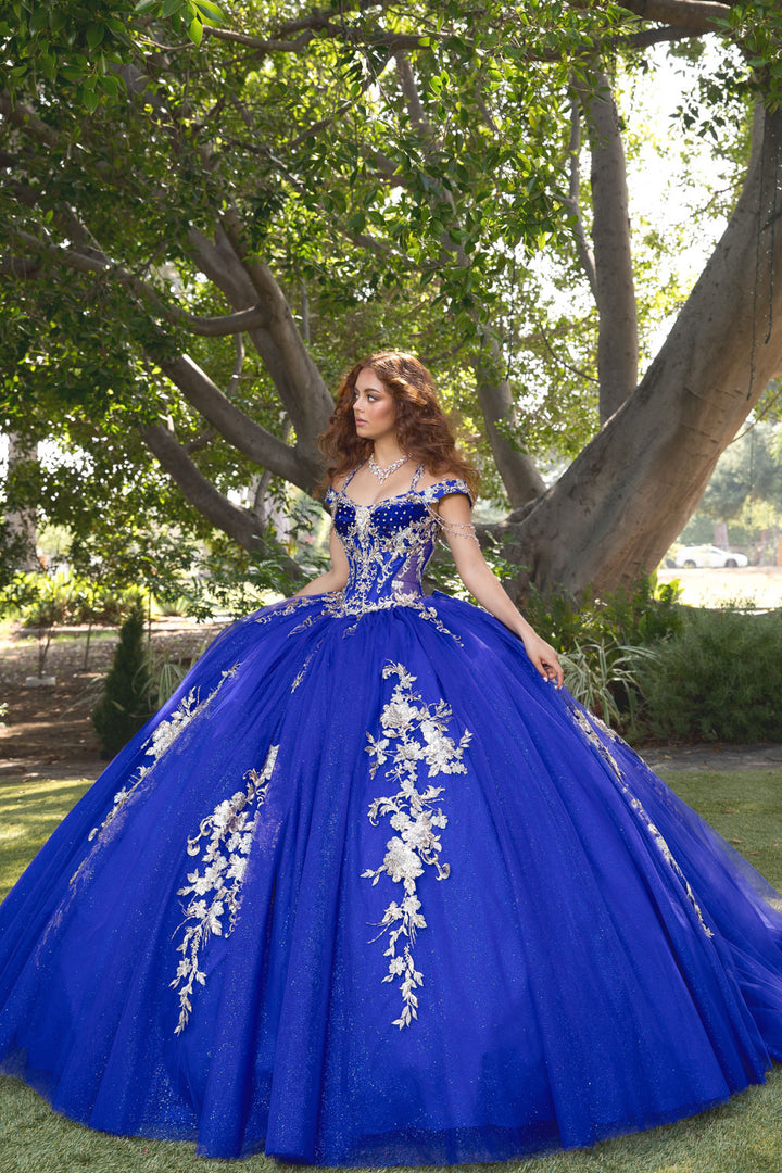 Beaded Off Shoulder Ball Gown by Petite Adele PQ1076