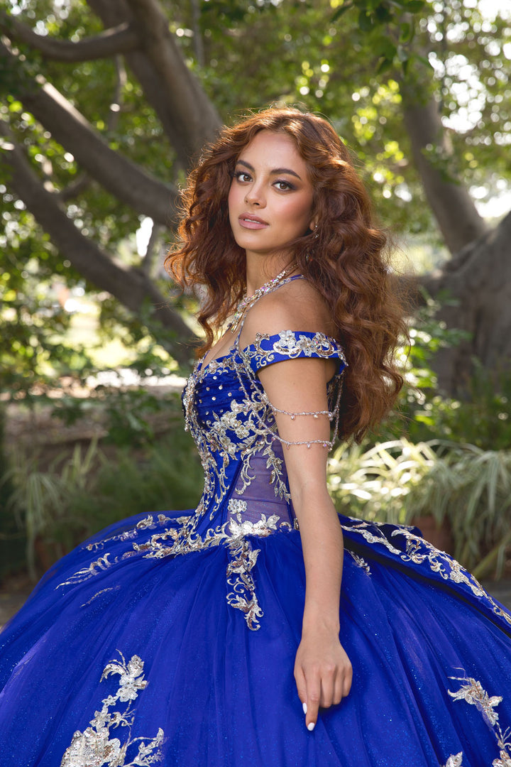 Beaded Off Shoulder Ball Gown by Petite Adele PQ1076
