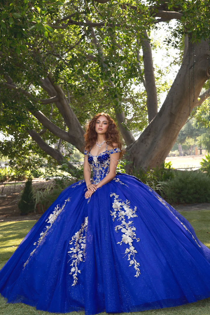 Beaded Off Shoulder Ball Gown by Petite Adele PQ1076