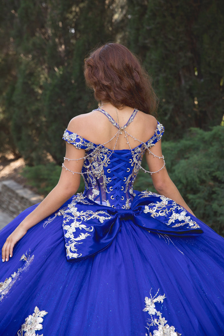 Beaded Off Shoulder Ball Gown by Petite Adele PQ1076