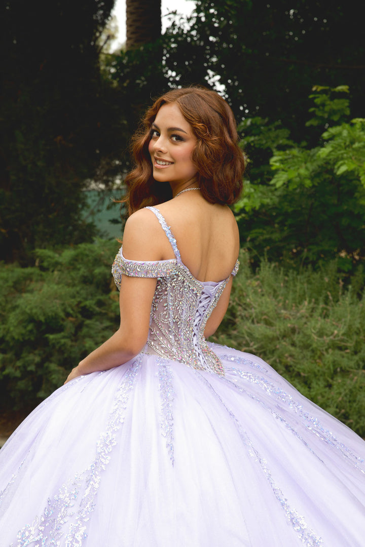 Cold Shoulder Ball Gown by Petite Adele PQ1077