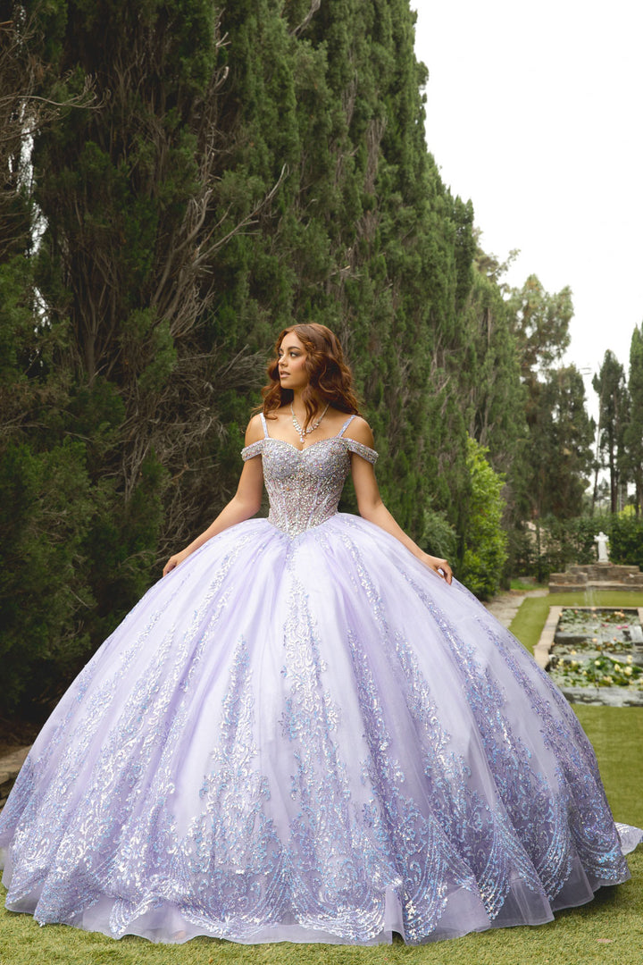 Cold Shoulder Ball Gown by Petite Adele PQ1077
