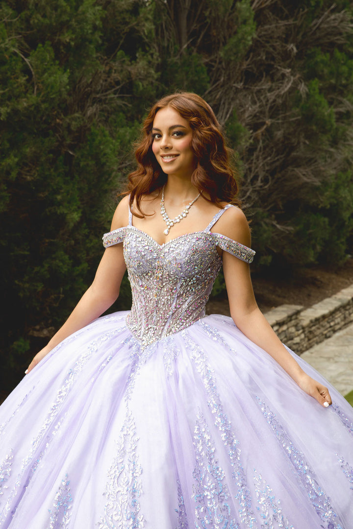 Cold Shoulder Ball Gown by Petite Adele PQ1077