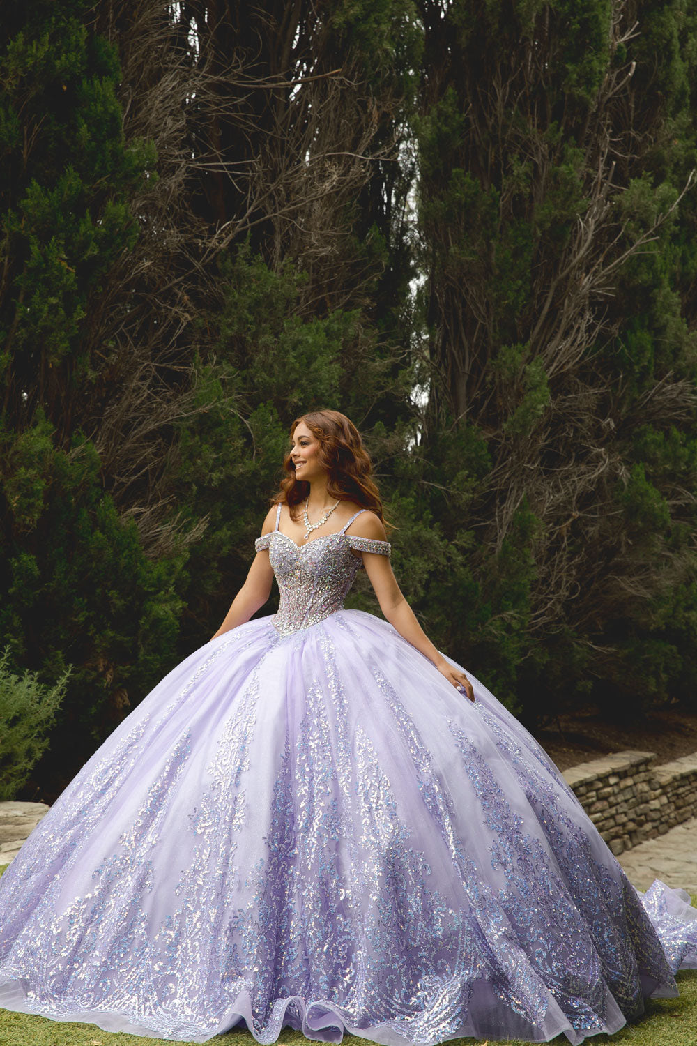 Cold Shoulder Ball Gown by Petite Adele PQ1077