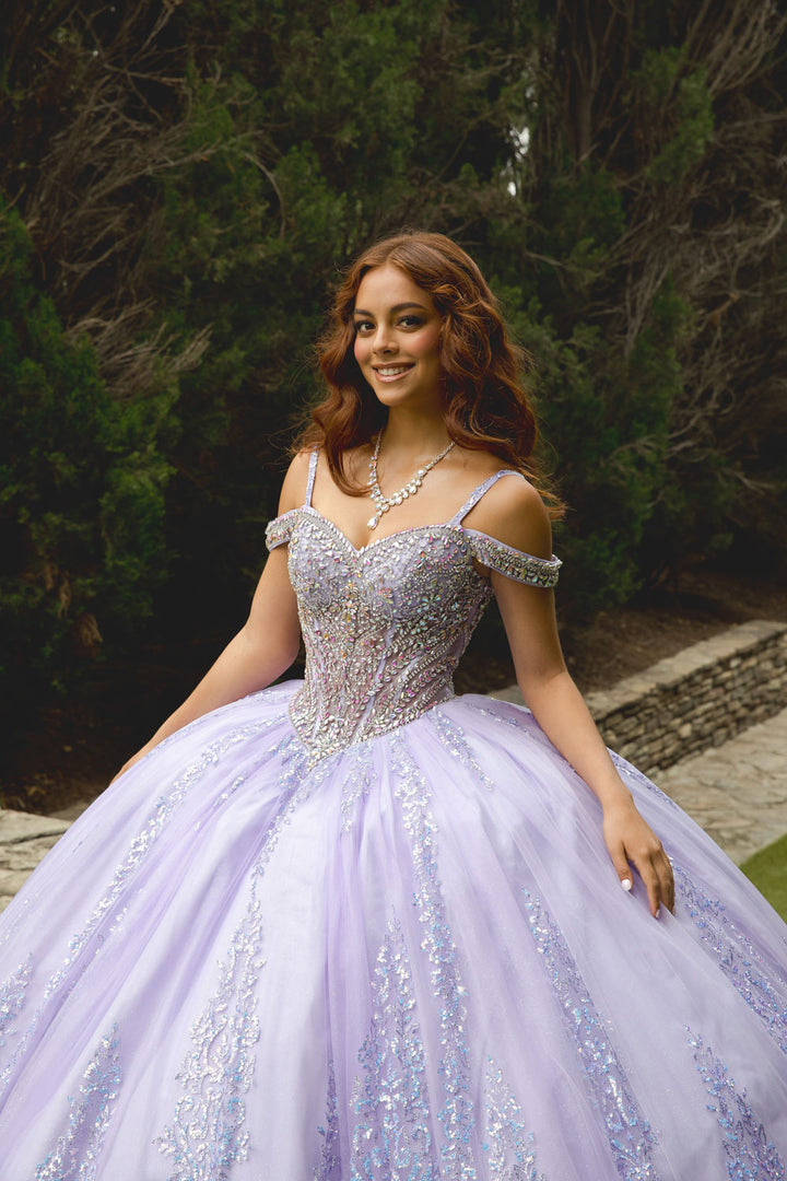 Cold Shoulder Ball Gown by Petite Adele PQ1077