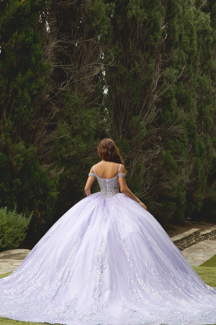 Cold Shoulder Ball Gown by Petite Adele PQ1077