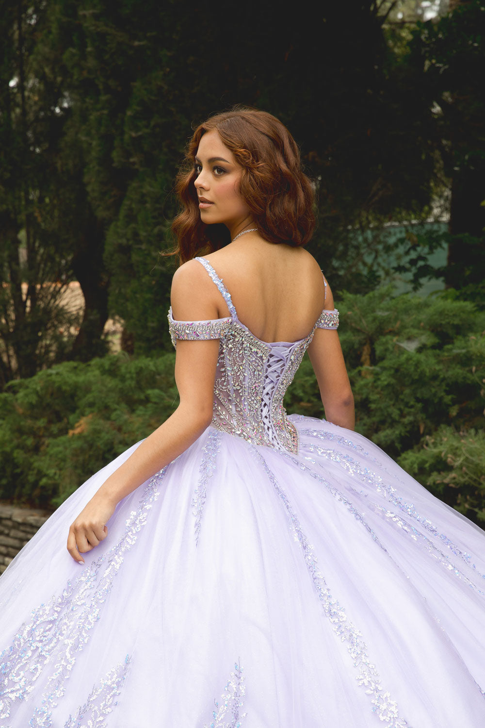 Cold Shoulder Ball Gown by Petite Adele PQ1077