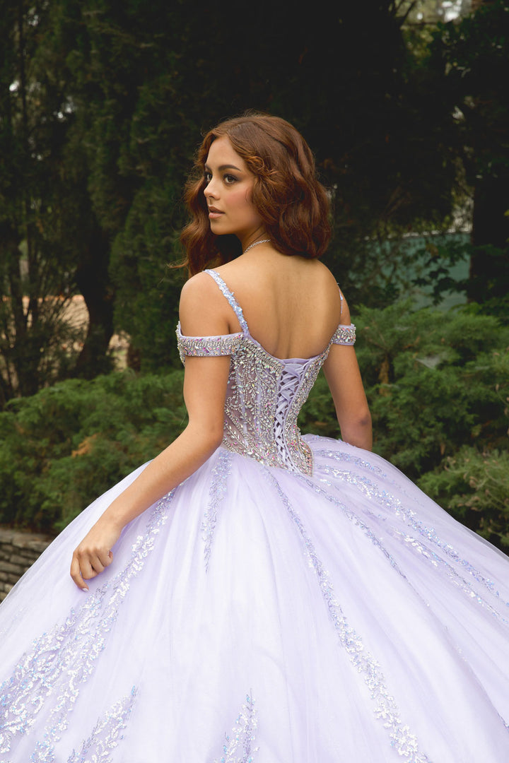 Cold Shoulder Ball Gown by Petite Adele PQ1077
