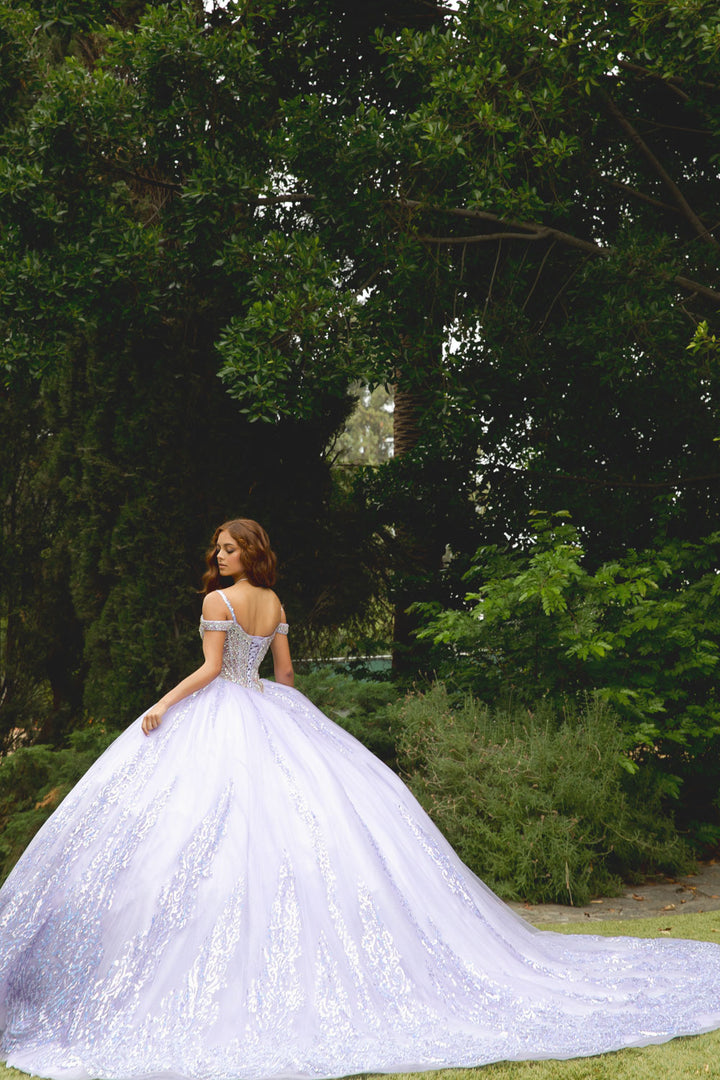 Cold Shoulder Ball Gown by Petite Adele PQ1077