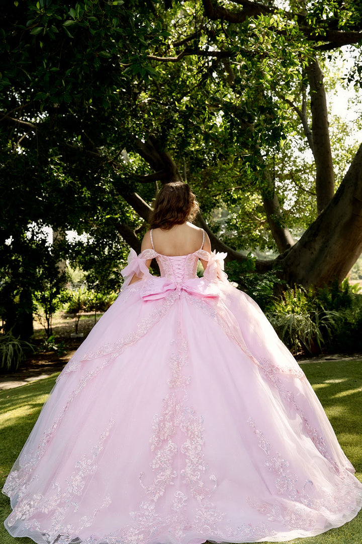 Off Shoulder Bow Ball Gown by Petite Adele PQ1085