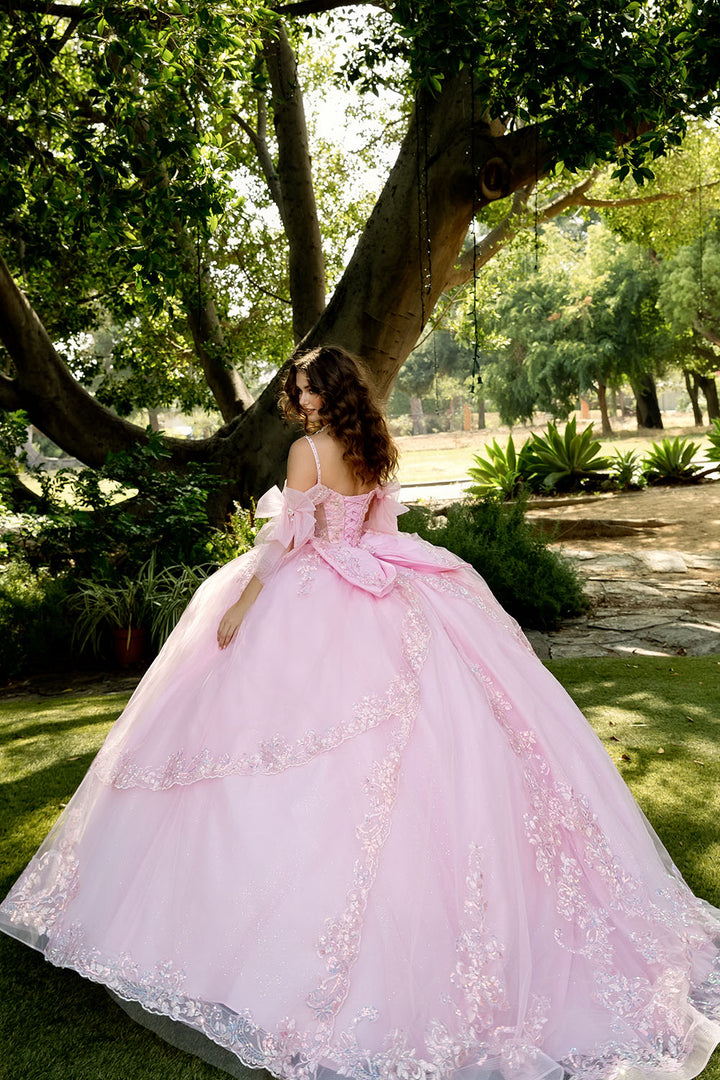 Off Shoulder Bow Ball Gown by Petite Adele PQ1085