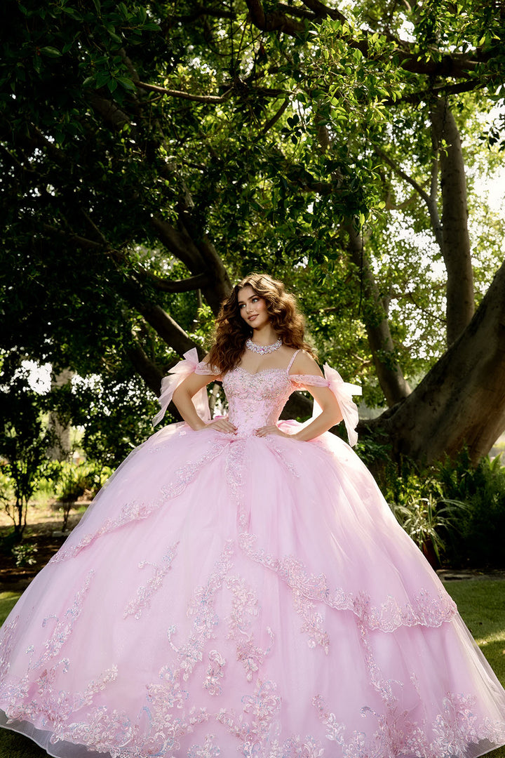 Off Shoulder Bow Ball Gown by Petite Adele PQ1085