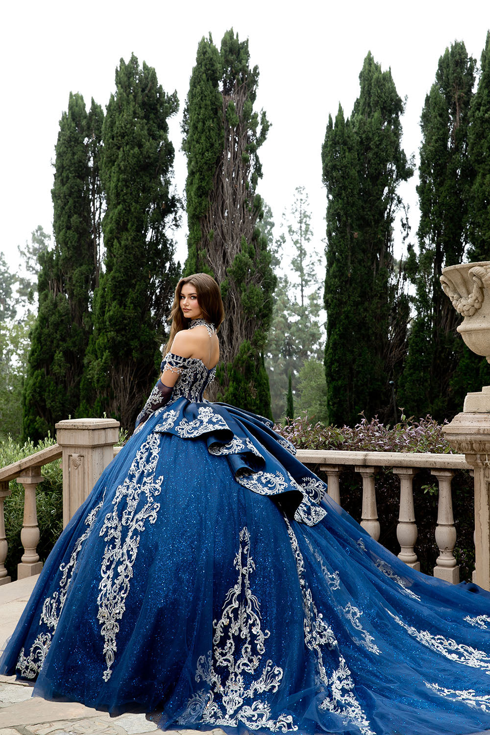 Applique Off Shoulder Ball Gown by Petite Adele PQ1086