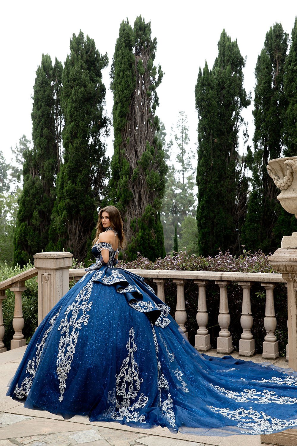 Applique Off Shoulder Ball Gown by Petite Adele PQ1086