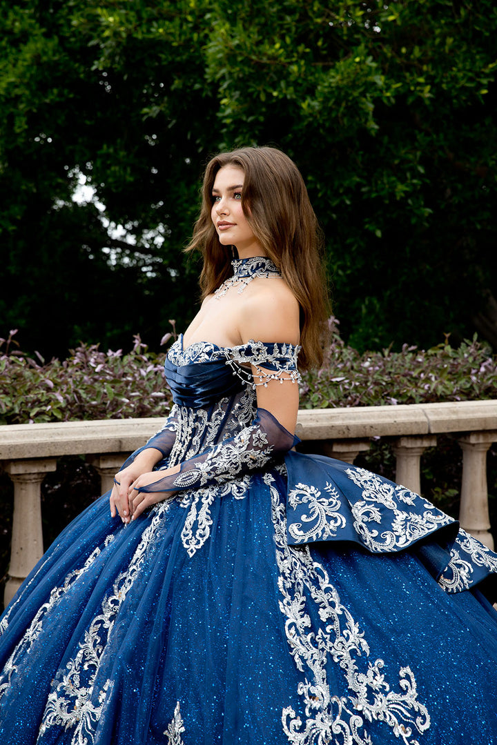 Applique Off Shoulder Ball Gown by Petite Adele PQ1086