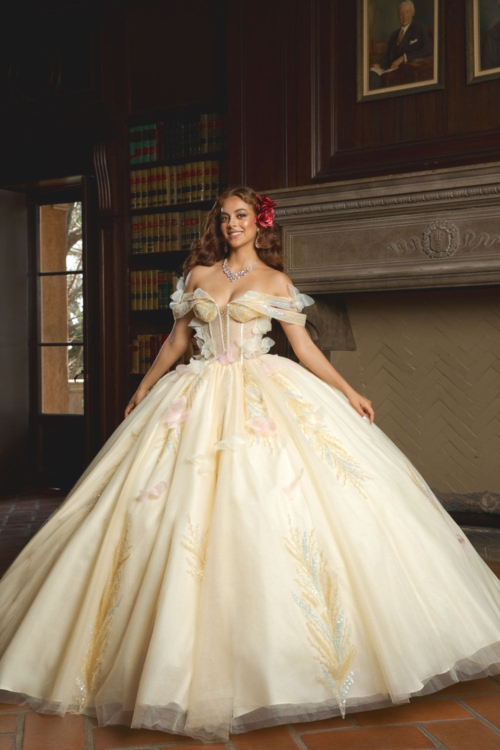 Off Shoulder Corset Ball Gown by Petite Adele PQ1088