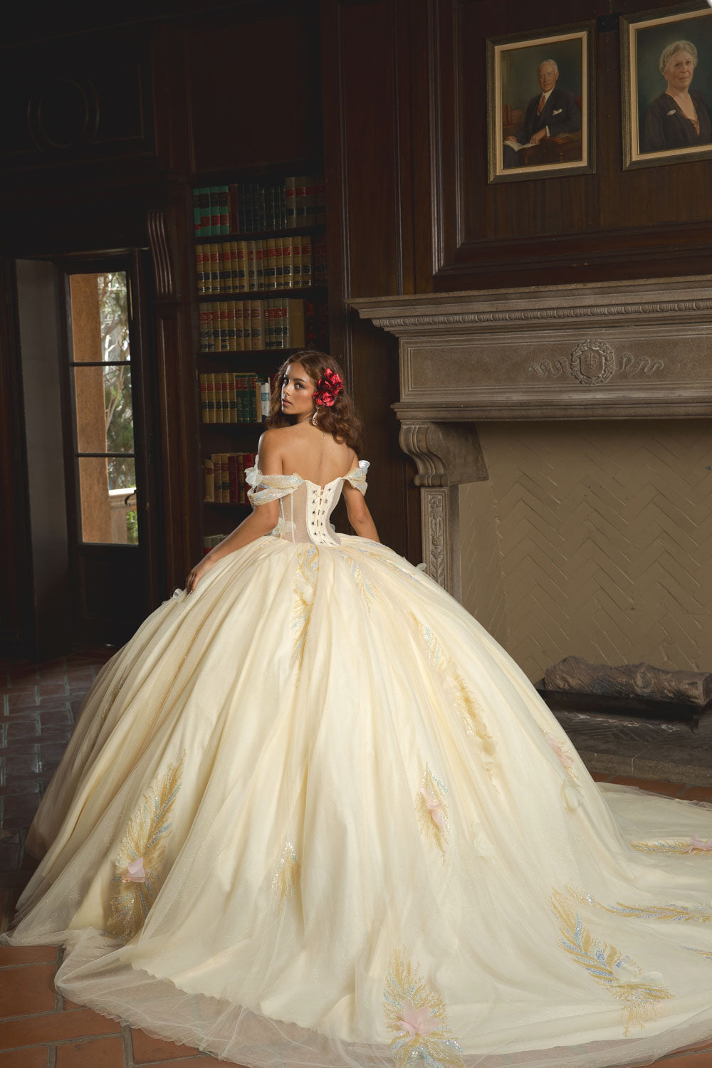Off Shoulder Corset Ball Gown by Petite Adele PQ1088
