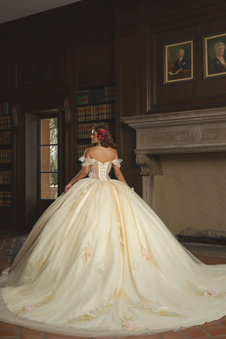 Off Shoulder Corset Ball Gown by Petite Adele PQ1088