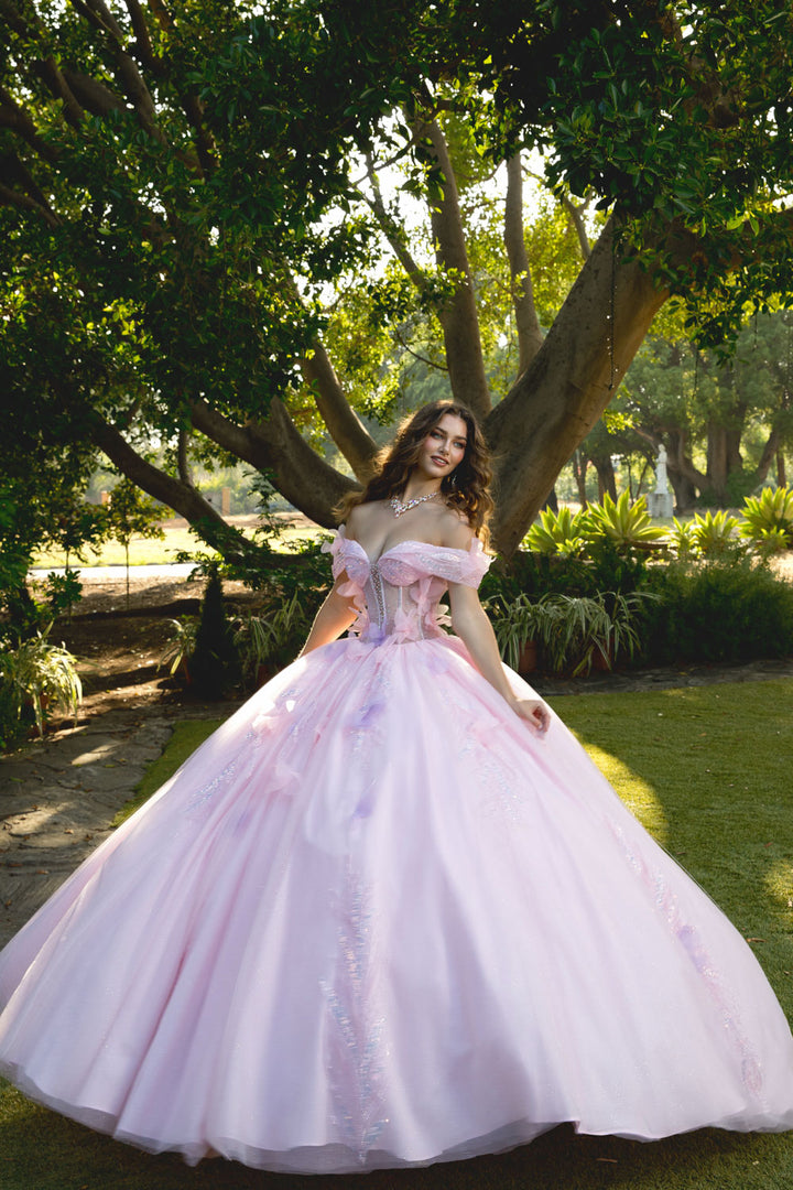 Off Shoulder Corset Ball Gown by Petite Adele PQ1088