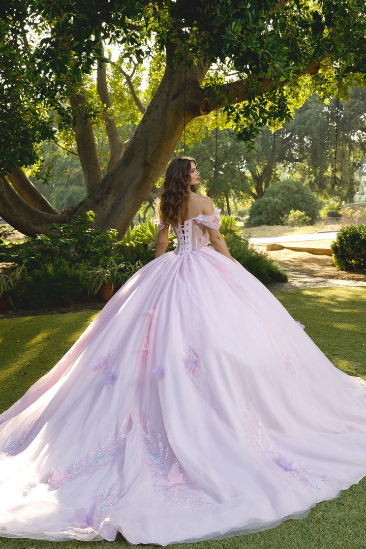 Off Shoulder Corset Ball Gown by Petite Adele PQ1088