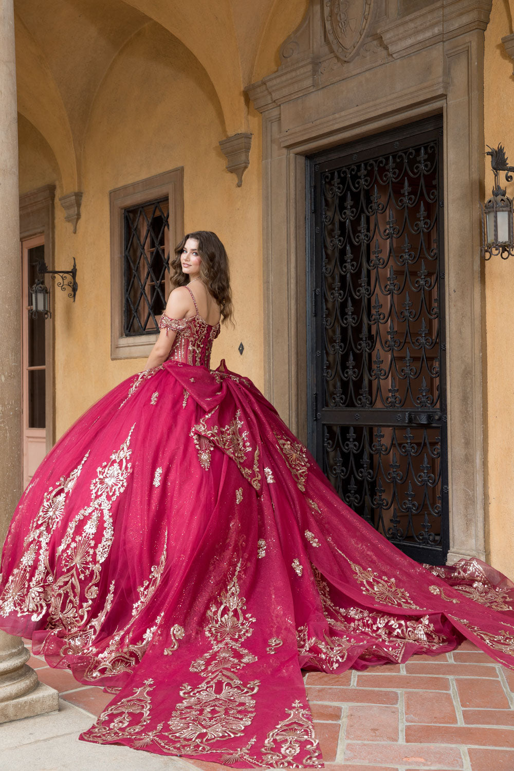 Beaded Off Shoulder Ball Gown by Petite Adele PQ1090