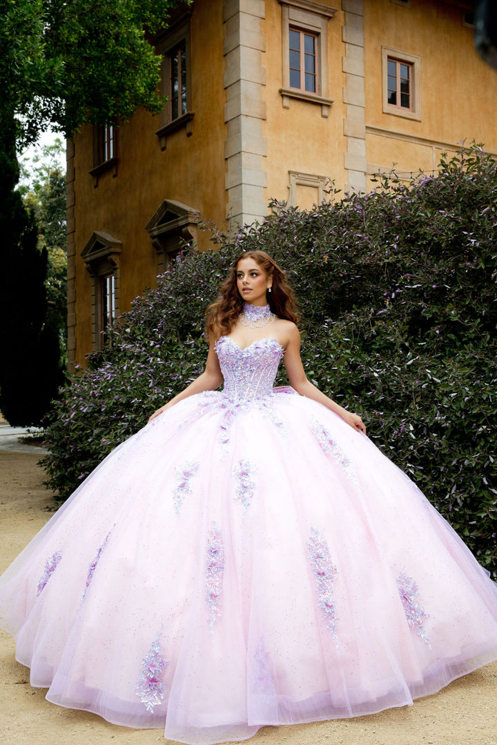 Strapless Corset Ball Gown by Petite Adele PQ1091
