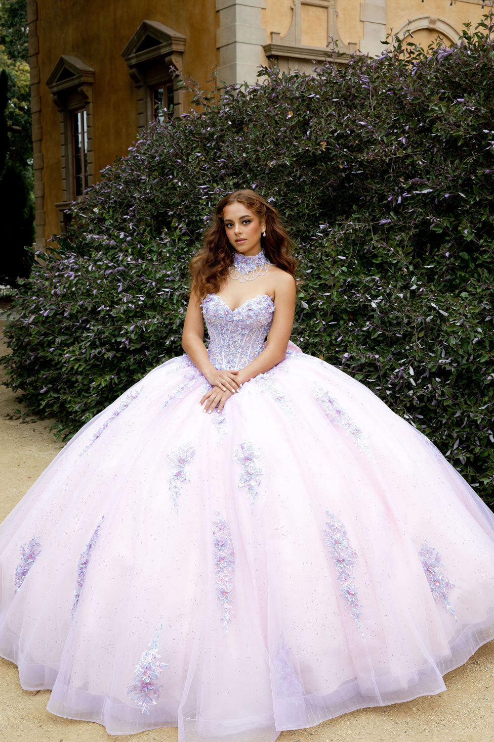 Strapless Corset Ball Gown by Petite Adele PQ1091