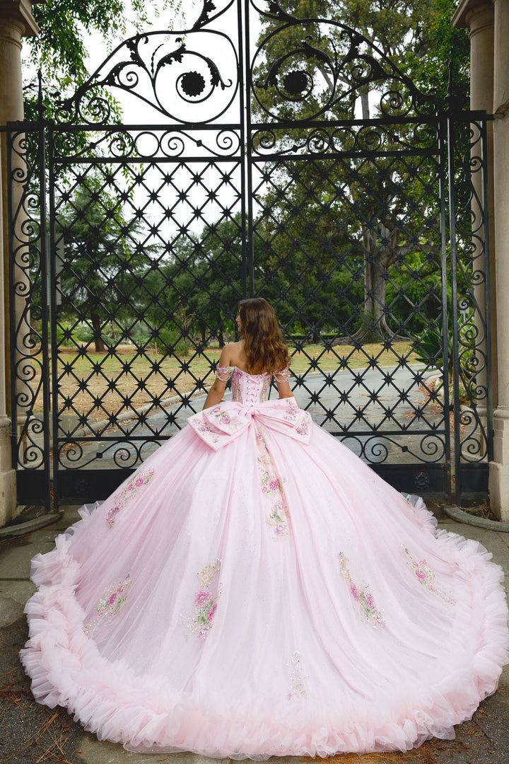 Off Shoulder Ruffled Ball Gown by Petite Adele PQ1095