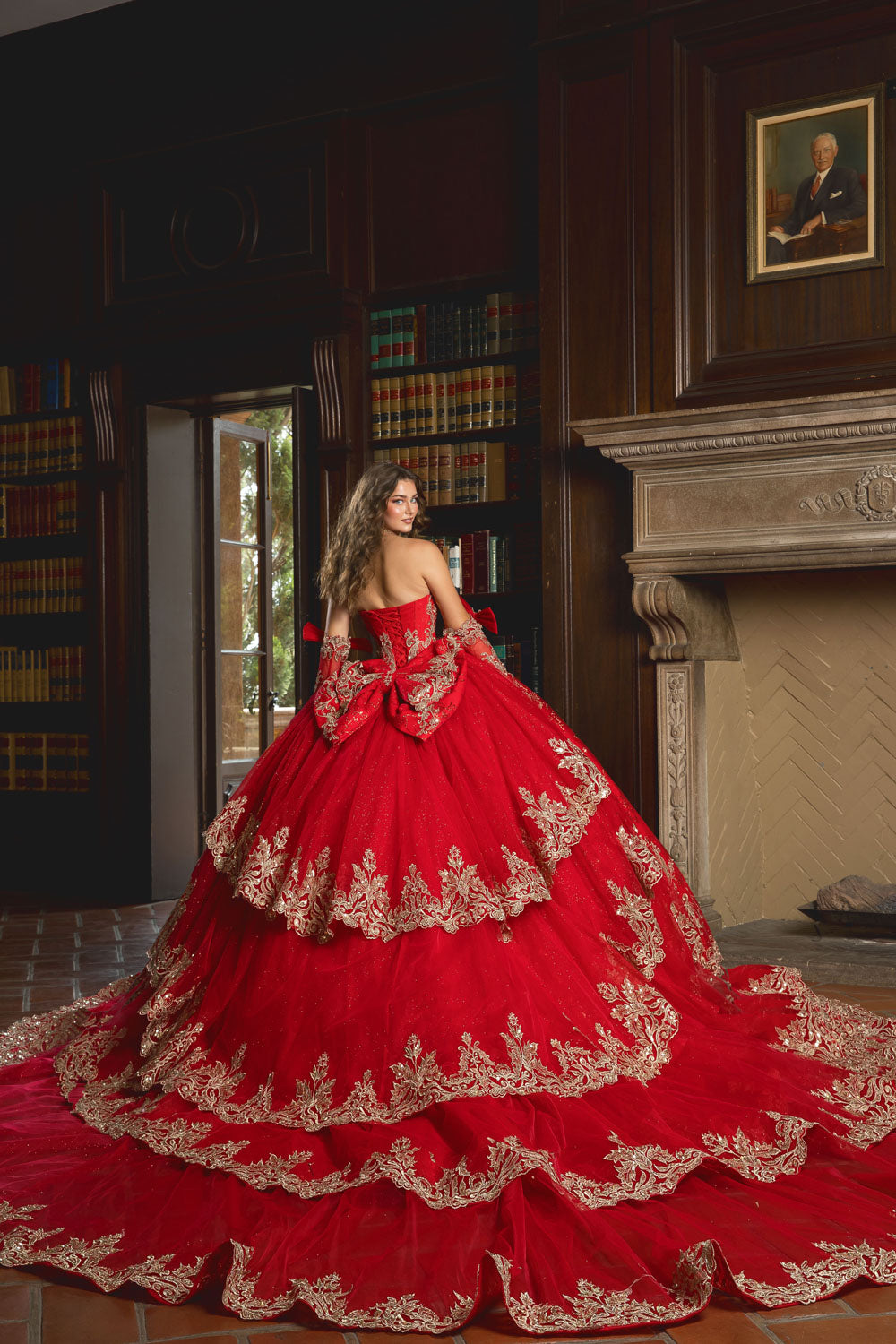 Strapless Tiered Ball Gown by Petite Adele PQ1099
