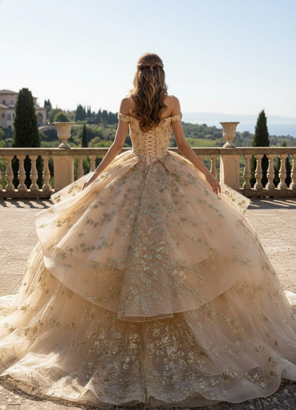 Removable Skirt Ball Gown by Bella Princess PQ1104