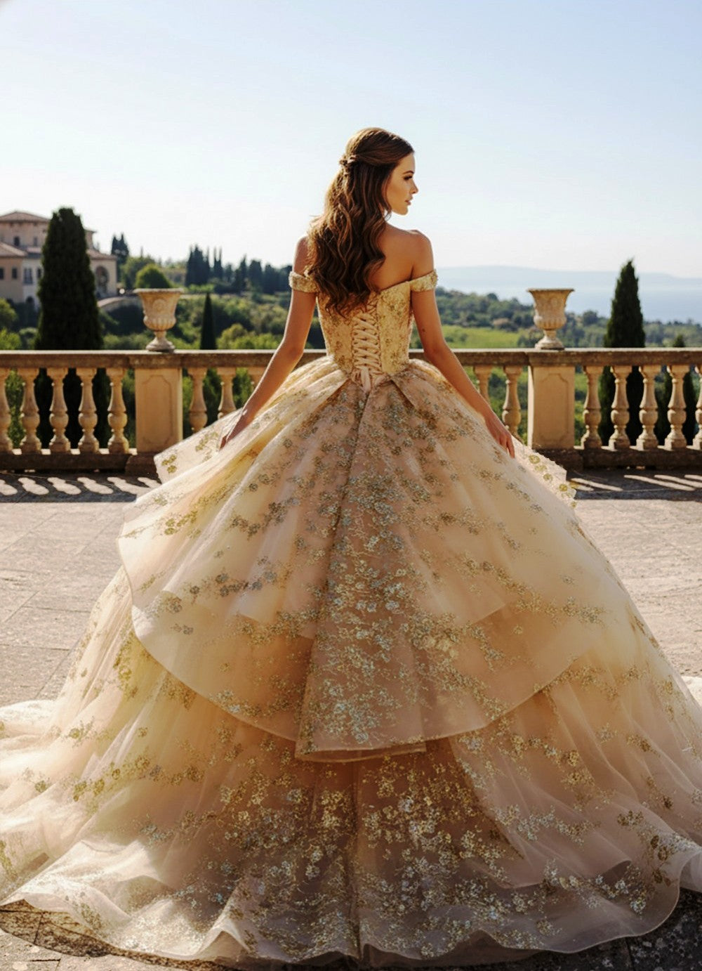 Removable Skirt Ball Gown by Bella Princess PQ1104
