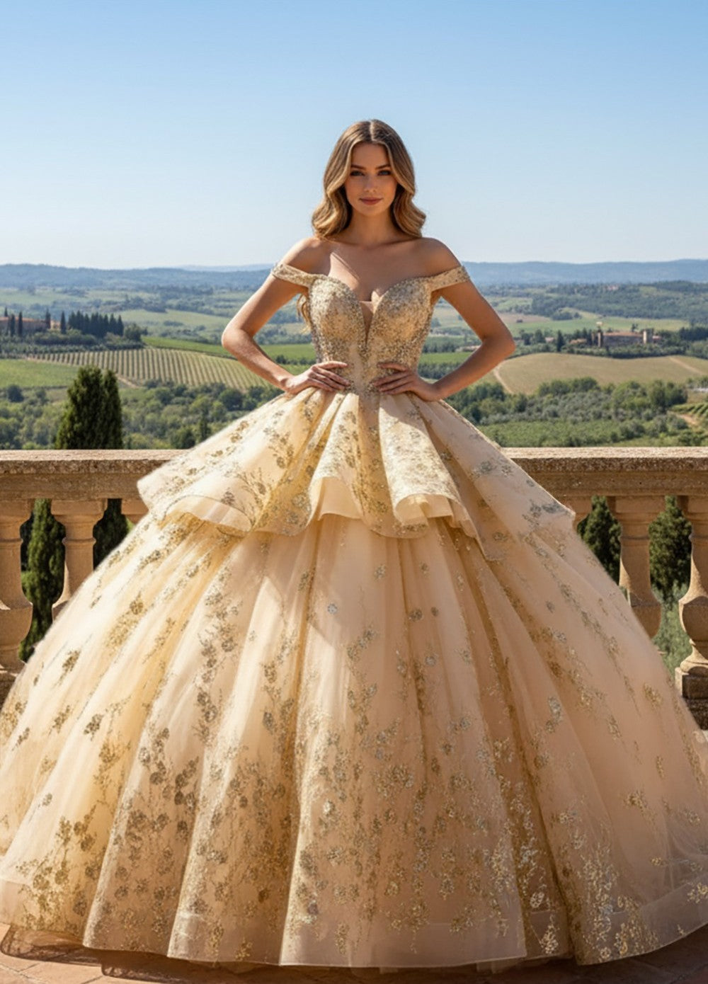 Removable Skirt Ball Gown by Bella Princess PQ1104