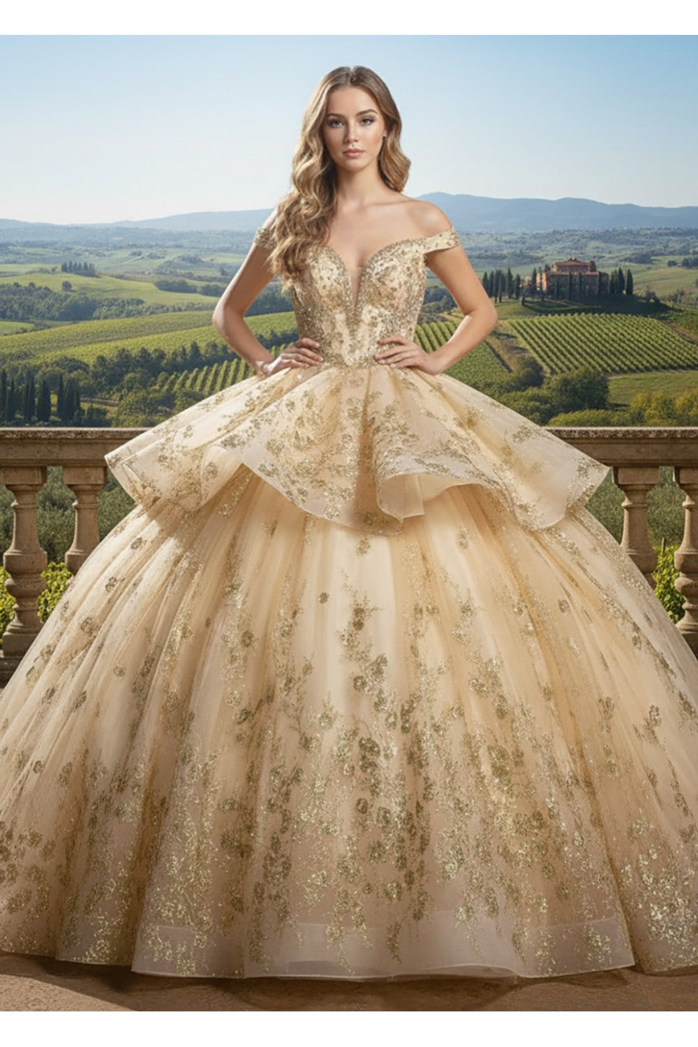 Removable Skirt Ball Gown by Bella Princess PQ1104