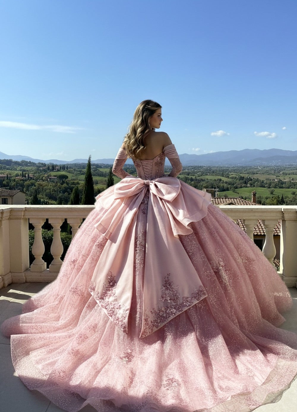 Long Sleeve Ball Gown by Bella Princess PQ1105