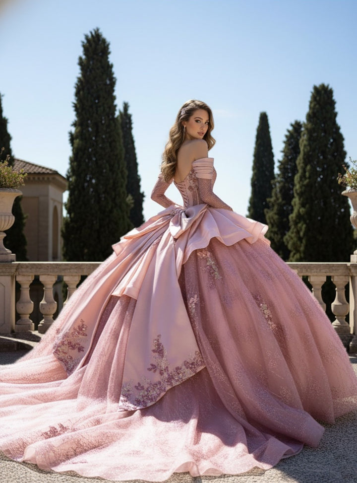 Long Sleeve Ball Gown by Bella Princess PQ1105