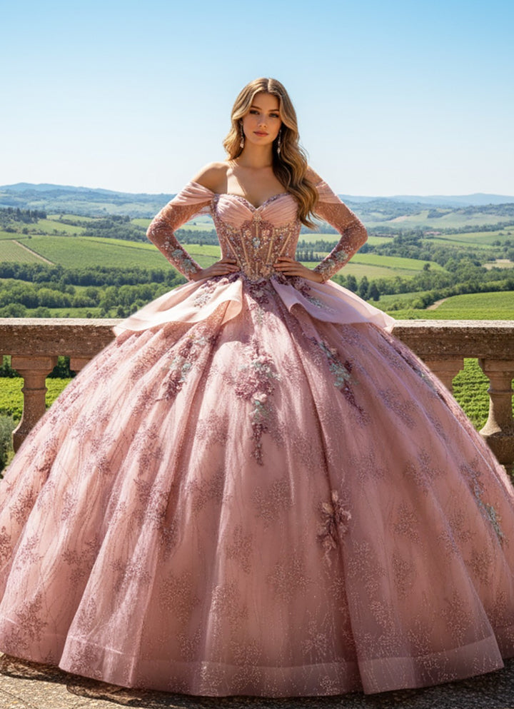 Long Sleeve Ball Gown by Bella Princess PQ1105