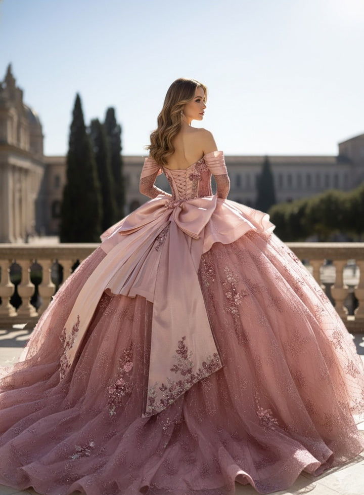 Long Sleeve Ball Gown by Bella Princess PQ1105