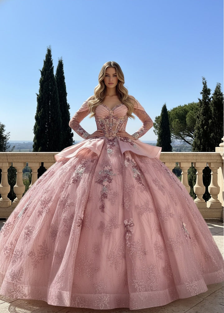 Long Sleeve Ball Gown by Bella Princess PQ1105