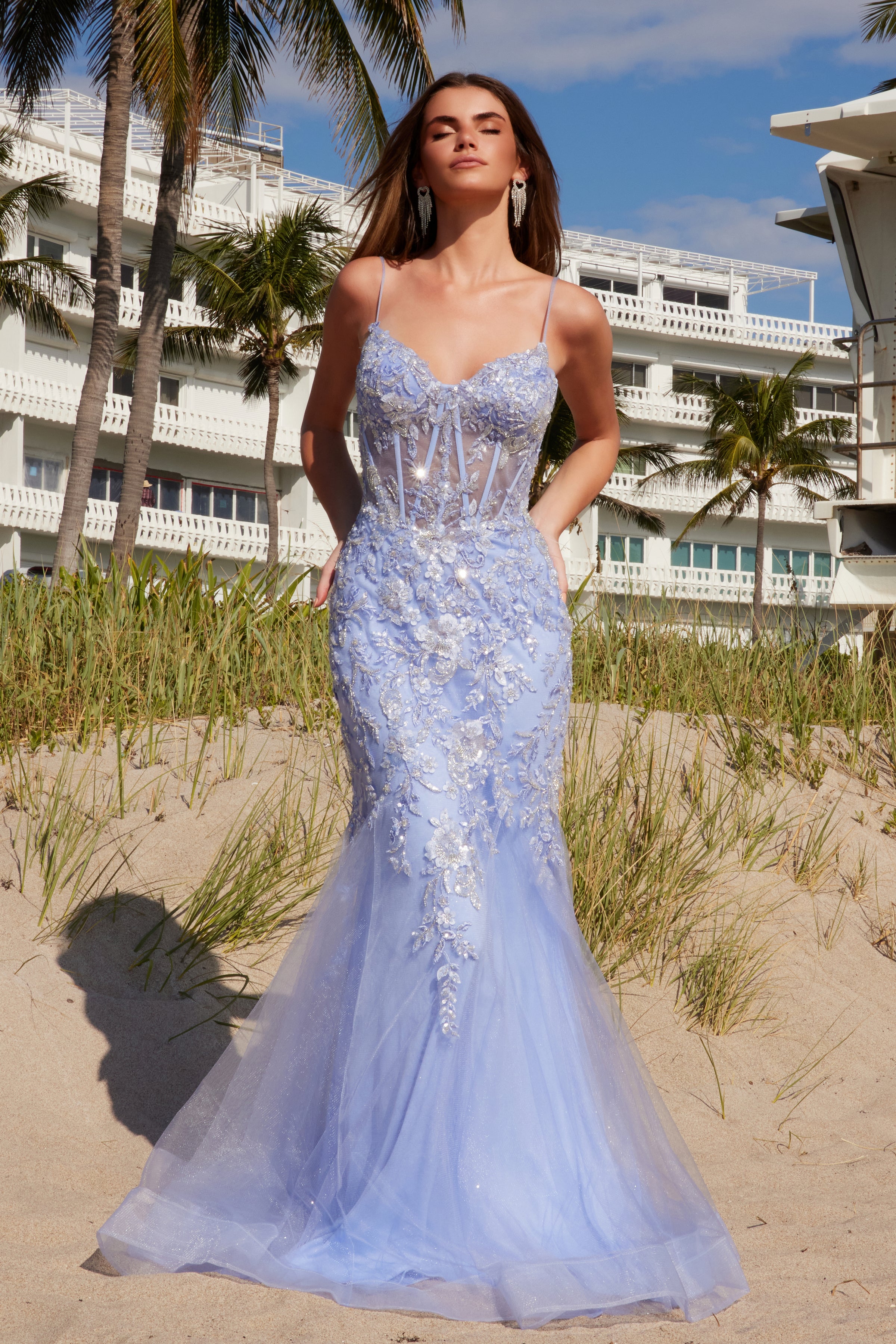 Sequin Applique Mermaid Gown by Nox Anabel Q1541 – ABC Fashion