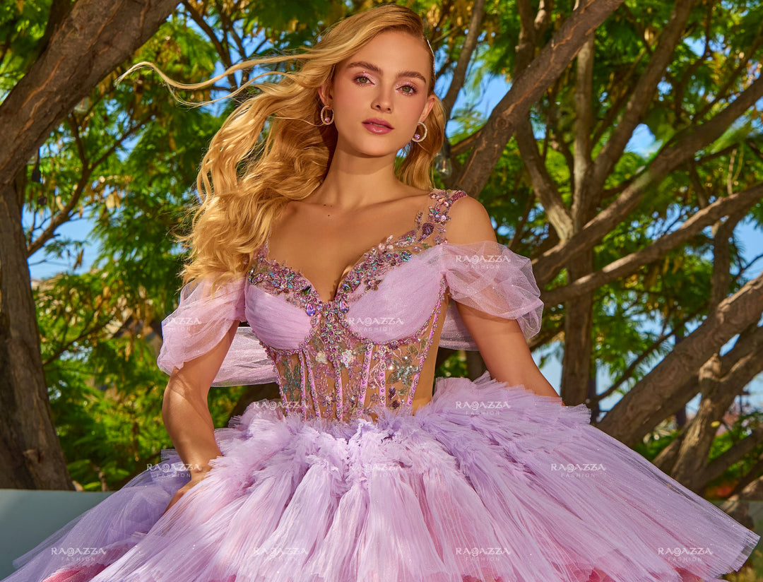 Ruffled Quinceanera Dress by Ragazza R03-003