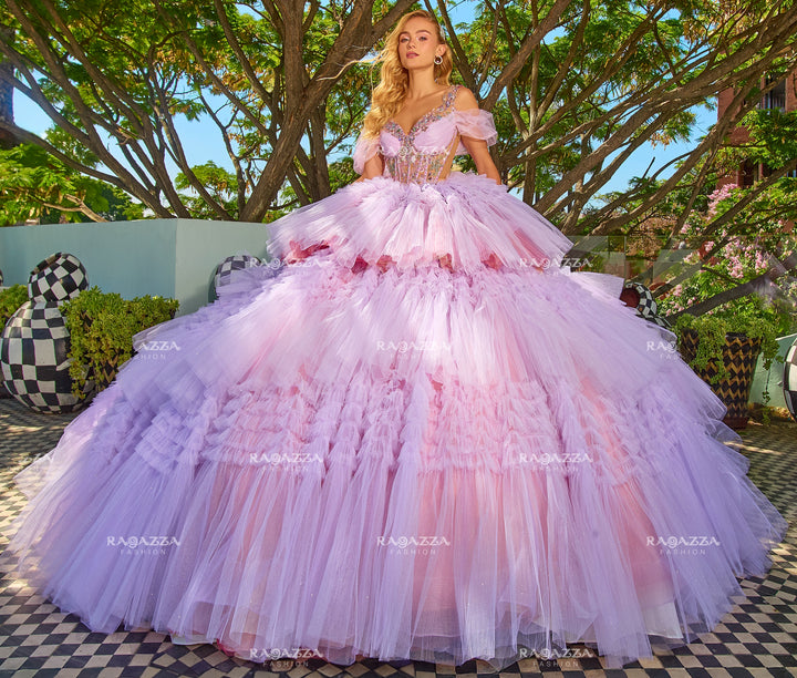 Ruffled Quinceanera Dress by Ragazza R03-003