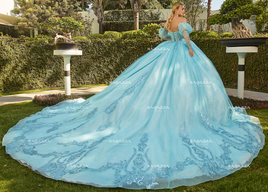 Long Sleeve Quinceanera Dress by Ragazza R07-007