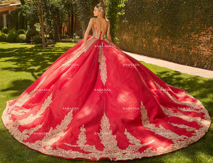 Long Sleeve Quinceanera Dress by Ragazza R08-008