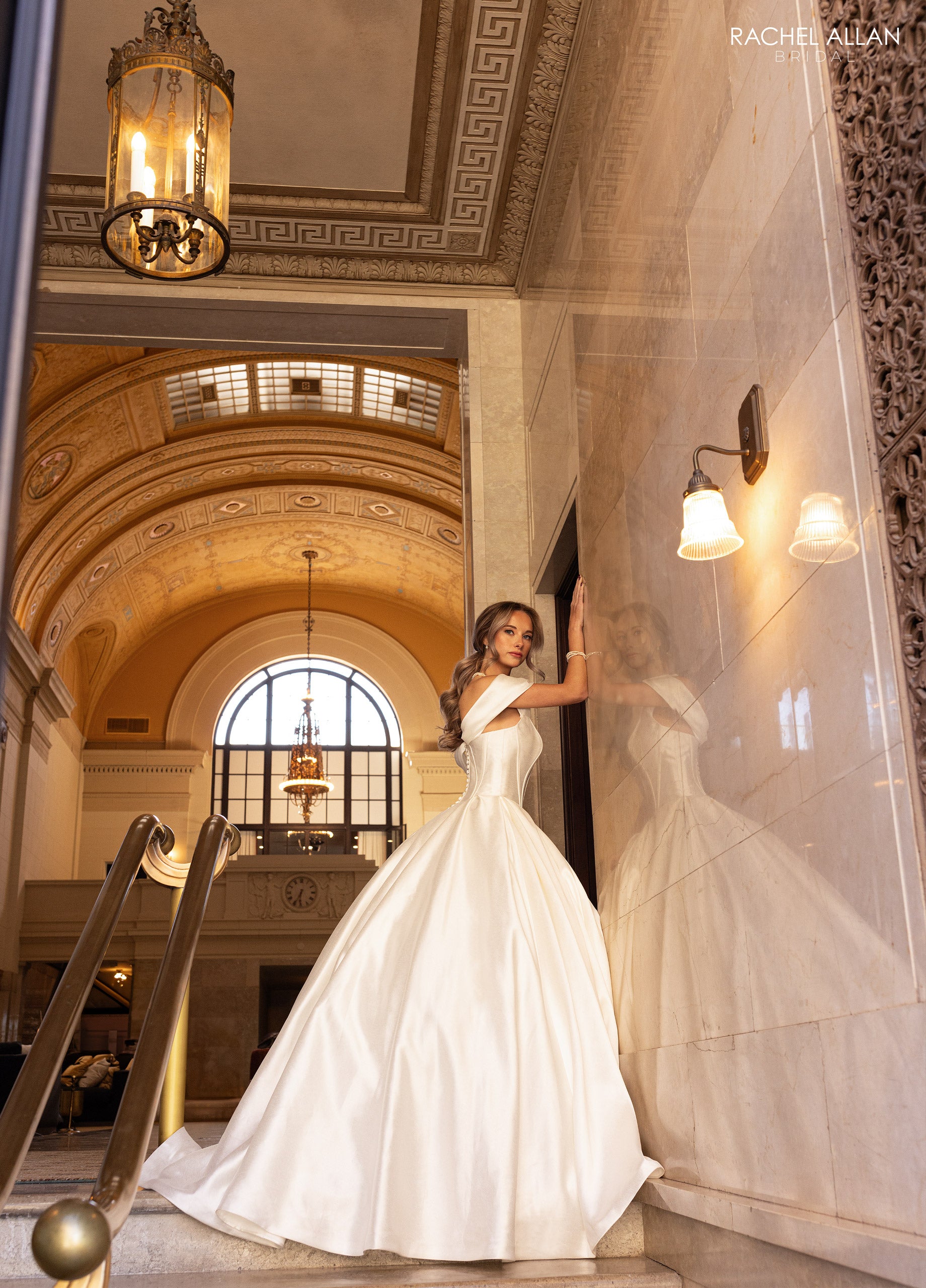Mikado Off Shoulder Bridal Gown by Rachel Allan RB6162 – ABC Fashion