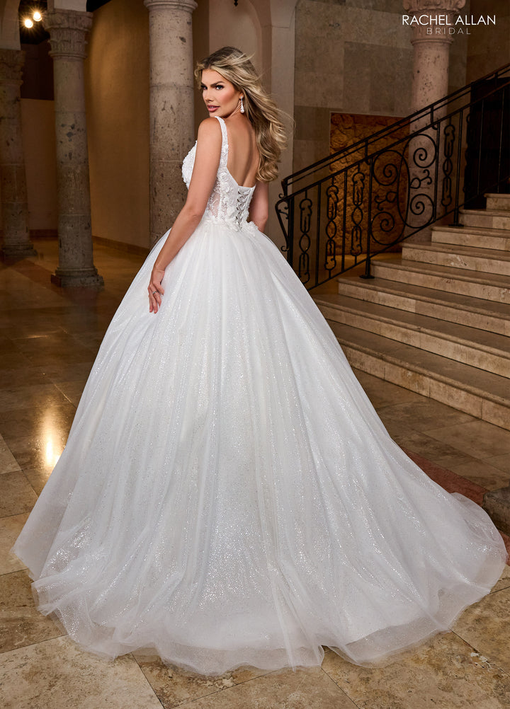 Applique Sleeveless Bridal Gown by Rachel Allan RB6165